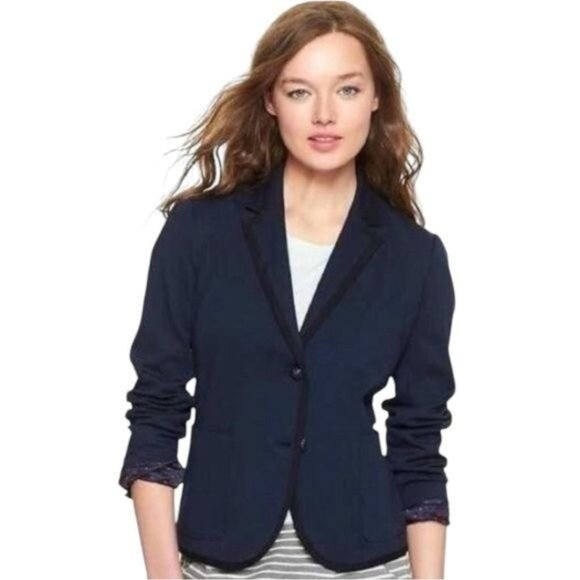 Gap The Academy Blazer Navy and Black Trim Academia Old Money Career 4 - Picture 2 of 9